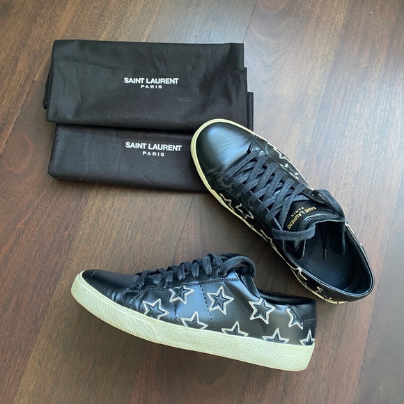 Yves Saint Laurent black leather sneakers